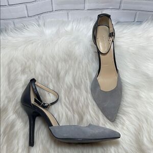 BCBGeneration Dillyn Grey Ankle Strap Heels‎ Sz 7.5